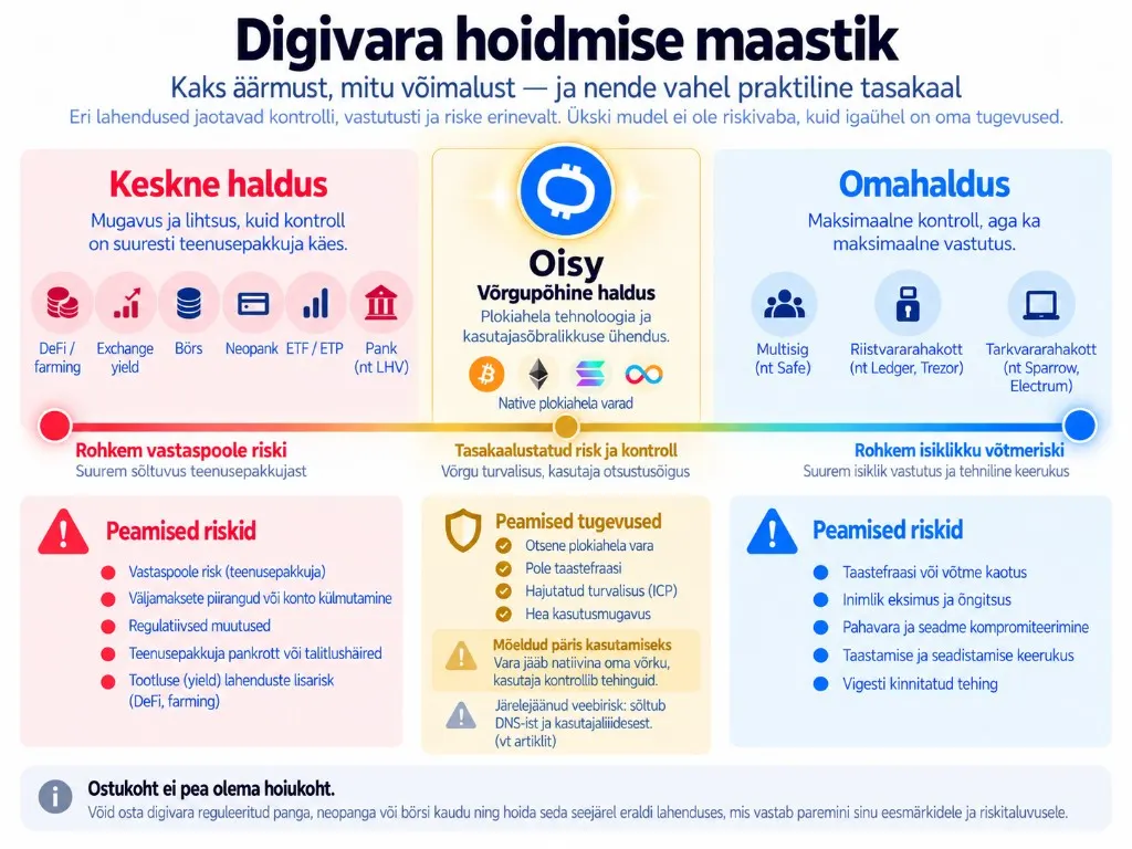 Digivara hoidmise maastik. Risk ei kao ühegi mudeli puhul, kuid selle asukoht ja iseloom muutuvad.