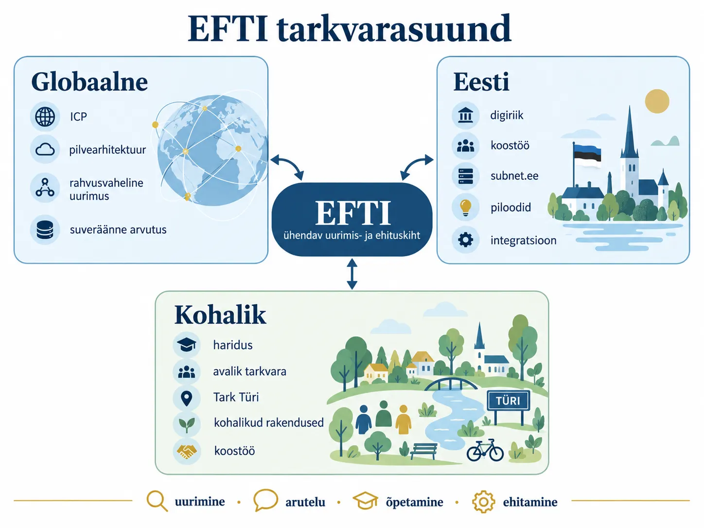 EFTI tarkvarasuund globaalsel, Eesti ja kohalikul tasandil